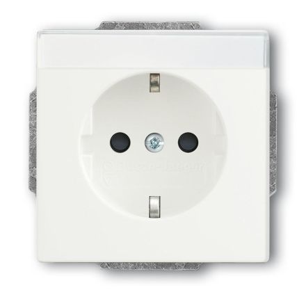 Busch-Jaeger 20 EUCNB-884 SCHUKO® socket insert, with label field studio white matt