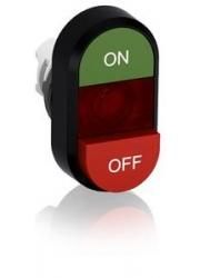 ABB Stotz-Kontakt MPD14-11R, double pushbutton buttons - top green: symbol ON - bottom, 1SFA611143R1101