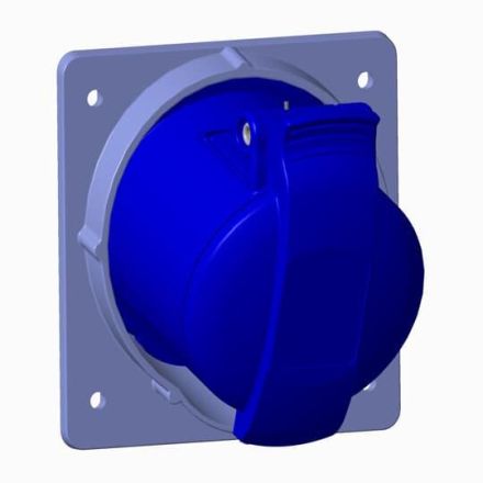ABB Stotz-Kontakt 316RAM9, panel-mounted socket, 16 A, IP44 9h, 3P+E, 200-250 V, 50+60Hz, blue, 2CMA170014R1000