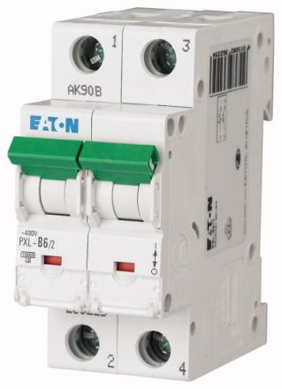 Eaton PXL-B6/2 circuit breaker, 6A, 2p, B-Char , 236225