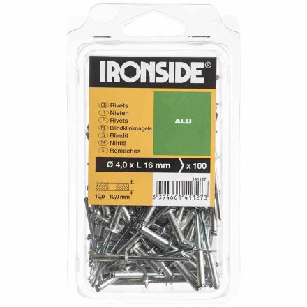 IRONSIDE 141127 blind rivets 4.0/16 100pcs