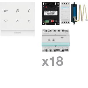 Elcom REK438Y Touch i2Audio+2Wire 18-participant audio intercom set