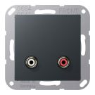 Jung MAA1021ANM Multimedia connection system Cinch Audio, Series A, anthracite matt