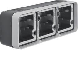 Berker 6019303505 Housing 3-way horizontal, with frame AP grey/light grey matt Berker W.1