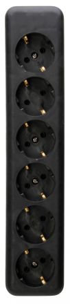 Kopp 129405003 6-way power strip without power cable, black