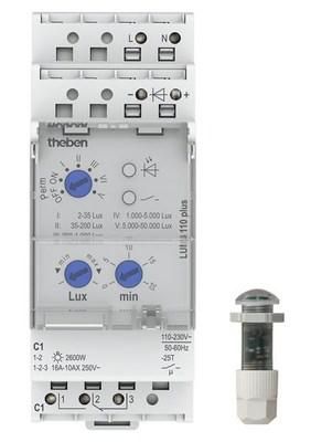 Theben 1100910 LUNA110 plus with surface-mounted light sensor twilight switch