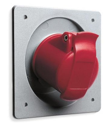 ABB Stotz-Kontakt 216RAU9, panel-mounted socket, 16 A, IP44 9h, 2P+E, 380-415 V, 50+60Hz, red, 2CMA193219R1000