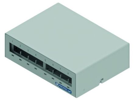 PROTEC.net 05300708 PNKB8G for 8xRJ45 module PNKM gray patch panel empty surface-mounted