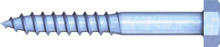 Reisser 000571S021-1200607-1 DIN 571 wood screws, hexagon head, 12.0 X 60, steel, galvanized, blue pass., packed 25 a