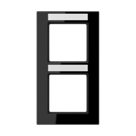 Jung AC582BFNASW frame 2-way, with label field, vertical mounting, thermoplastic, A CREATION, black