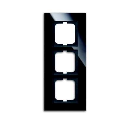 Busch-Jaeger 1723-825 cover frame, 3-way frame glass black