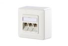 METZ CONNECT 3xRJ45 E-DATModul Cat.6A 3x8 (8) AP data connection box pure white, 1309130002-E
