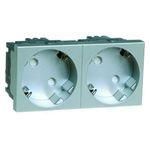 Hochköpper 00516611 D 6212.70 EMS SI WI 2-way aluminum-painted socket SCHUKO