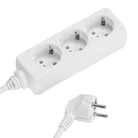 Vivanco E3 W15 - 3-way power strip, white