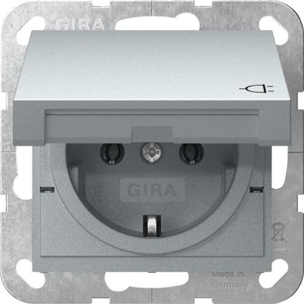 Gira 445426 KD System 55 F aluminum socket SCHUKO