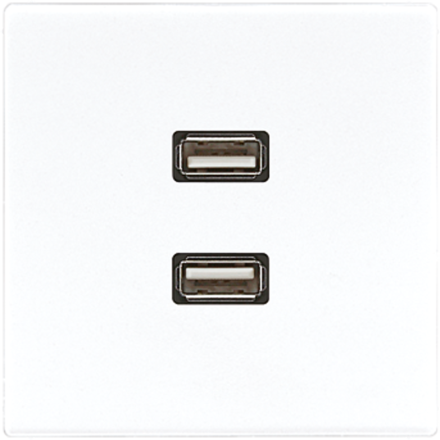 Jung MALS1153WW multimedia connection system 2 x USB 2.0, LS series, alpine white
