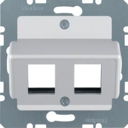 Berker 14631404 Central plate for AMP Modular Jacks alu, matt central plate system