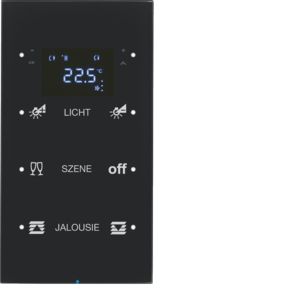 BERKER 75643155 Touch-Sensor Glass R.3 | 3-way, temperature controller, configured | black glass