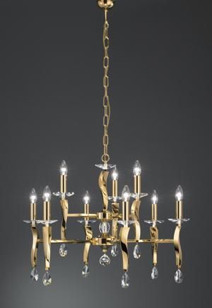 Brumberg 859049 pendant light, gold E14, 9x40W max.