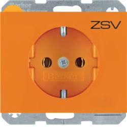 Berker 47157114 SCHUKO socket with print orange, glossy Berker K.1/K.5