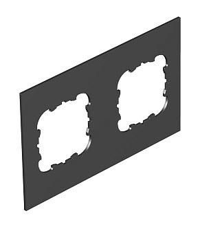 OBO Bettermann T12L/P2S/9011 black 2xEK 142x88mm cover plate, 7408180