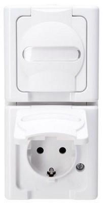 Kopp 131402009 AP-wet room 2f. 16A 250V IP44 10 aw SCHUKO socket