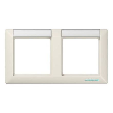 Jung ABAS5820NA frame 2-way, with label field, horizontal mounting, Duroplast antibacterial, AS 500 antibacterial, white