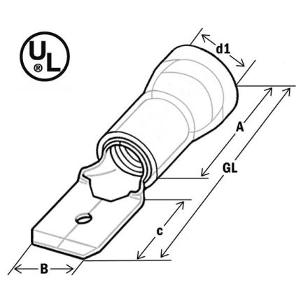 HAUPA 260520/10 Flat plug Ms bl 1,5-2,5qmm fl