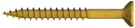 Reisser 009221S122-0300354-1 R2 chipboard screw, flat countersunk head, PZ, partial thread, cutting notch, 3.0 x 35, steel, galvanized, yellow, 1x sliding, pack of 200