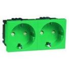 Hochköpper 00402611 D 6212.42 EMS SI 2-way green socket SCHUKO