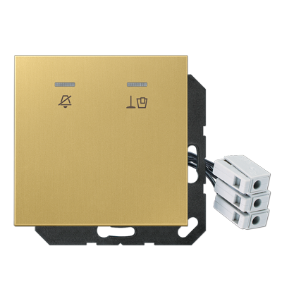 Jung MECUKO5M230C hotel cover with LED unit 230 V, outdoor unit, LS series, brass classic