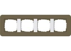 Gira 0214416 cover frame 4f Gira E3 Umbra/pure white