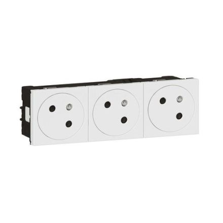 Legrand 278165L Mosaic Link 3x 45° F/B ultra white socket