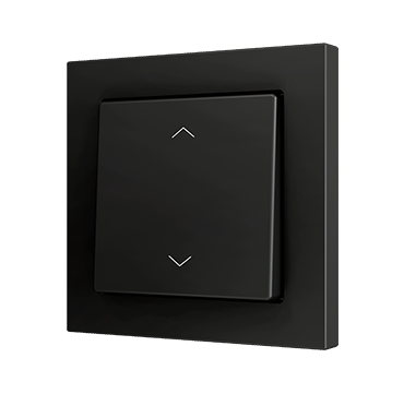 ZENNIO ZS551PB2SA Single button Soft ZS55 | for 2 binary inputs, blinds | black