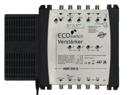 ASTRO Strobel 00360550 AMS 550 D ECOswitch 1 terr./4 satellite inputs Professional satellite IF amplifier