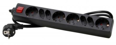 Kopp 129505006 TSD 4+4f. 1.5qmm supply cable 1.4m BS black power strip