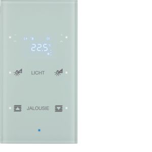 BERKER 75642130 KNX push-button sensor glass | 2-way, RTR, configured | glass polar white