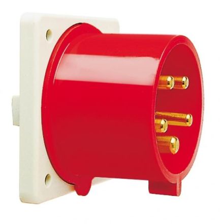 Walther 635 32A 5P 400V 6h IP44 straight, flange appliance plug