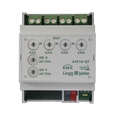 Lingg & Janke Q79233 Switch actuator quick, 4-way with staircase light function, 16A C-load,