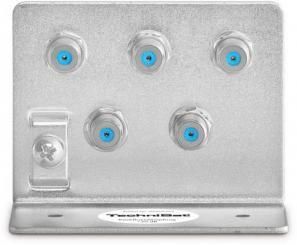 TechniSat grounding bracket 5 with 5xF sockets + screw clamp