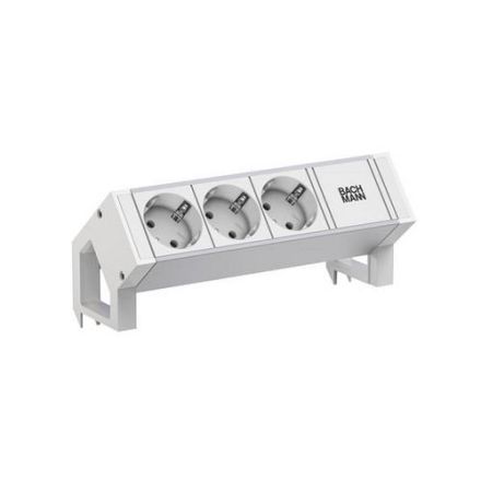 Bachmann 937.406 DESK2 ALU WHITE 3xCEE7/3 0 2m GST18 power strip