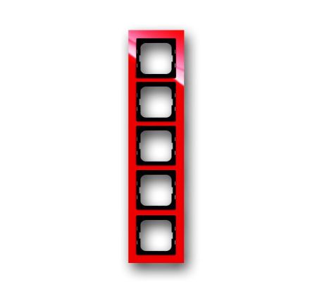 Busch-Jaeger 1725-287 cover frame, 5-way frame red