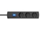 Kopp 233105008 UNOversal Plus 3-way anthracite 1.4m ÜS power strip