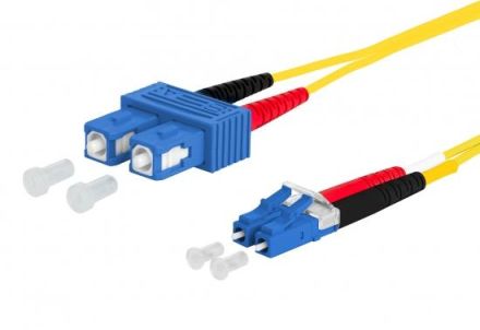 METZ CONNECT SC-D/LC-D E9/125 OS2 yellow 2.0m patch cable OpDAT, 151P1EOJO20E
