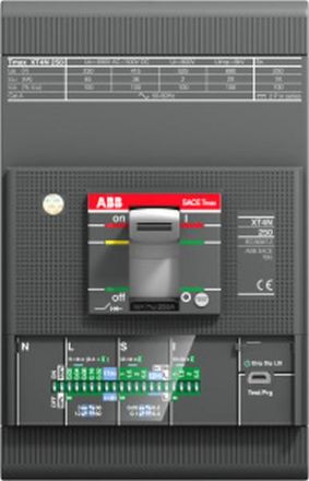 ABB Stotz-Kontakt XT4S 250 Ekip LS/I In=250A 3p FF, XT4S 250 Ekip LS/I IN=250A 3P FF Compact circuit breaker Tmax XT4, 1SDA068475R0001