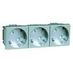 Hochköpper 00516711 D 6213.70 EMS SI WI 3-way aluminum-painted socket SCHUKO