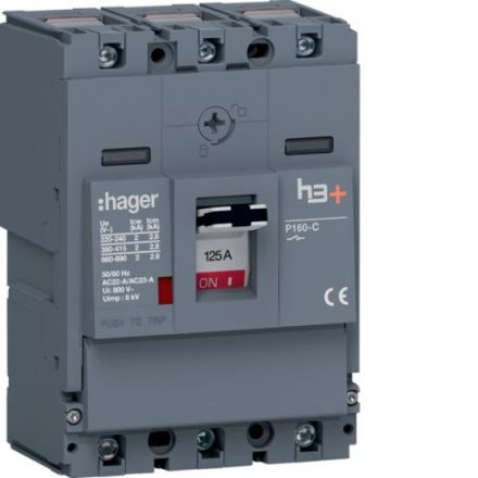 Hager HCS125AC h3+ P160 3 pole 125A CTC load break switch