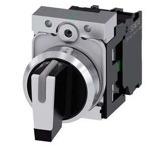 Siemens 3SU1150-2BL60-1NA0 toggle switch illuminated 22mm round black white