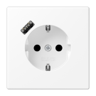 Jung LS1520-18AWWM SCHUKO socket 16 A 250 V ~, with USB charger 1 x type A, integrated increased contact protection, SAFETY+, LS series, snow white matt
