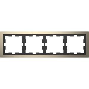 MERTEN MEG4040-6550 metal frame D-Life 4-way nickel metallic
